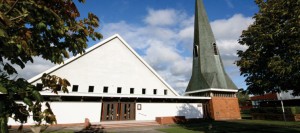 A picture of the church building from the front